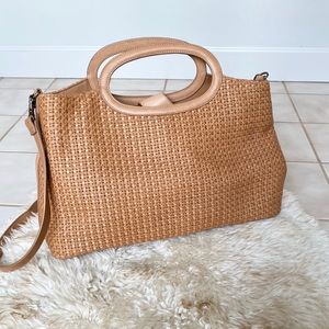 Fossil Large Tan Woven Leather Handbag